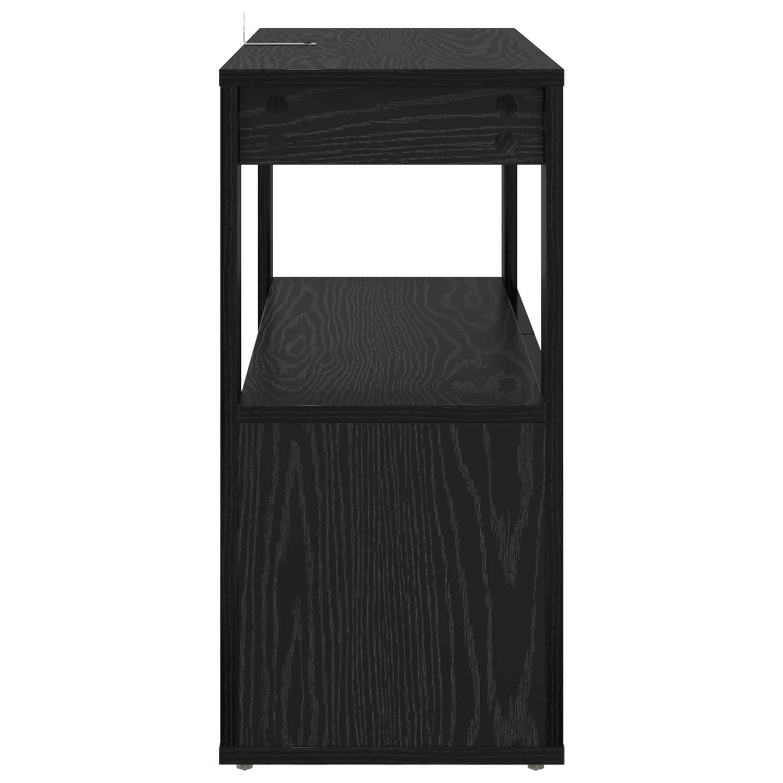 Servírovací Skříň Černý Dub 80 X 30 X 60 Cm Kompozitní Dřevo