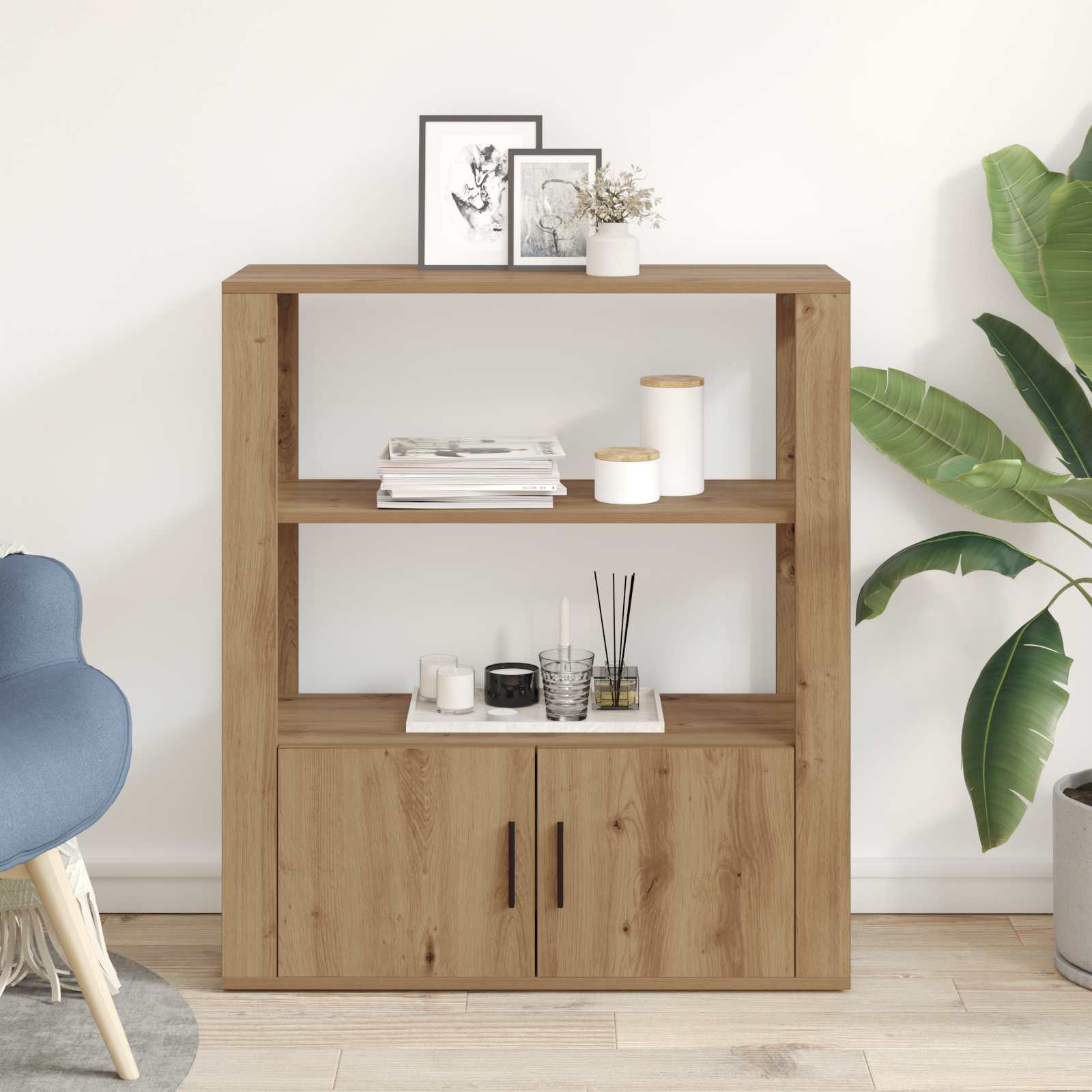 Servírovací Skříň Dub Artisan 30 X 80 X 90 Cm Kompozitní Dřevo