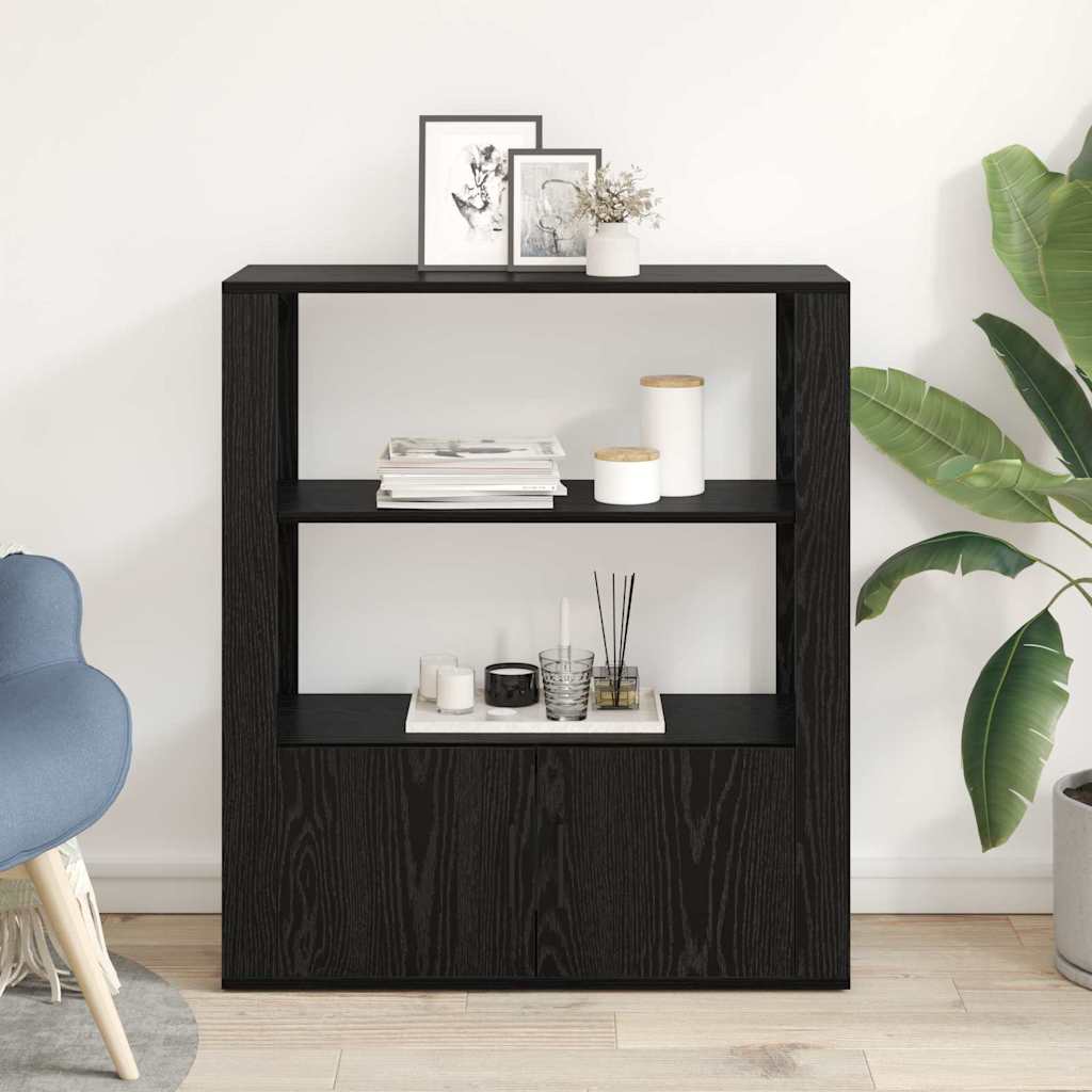Servírovací Skříň Černý Dub 30 X 80 X 90 Cm Kompozitní Dřevo