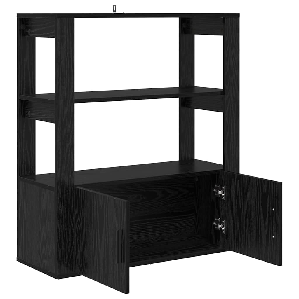 Servírovací Skříň Černý Dub 30 X 80 X 90 Cm Kompozitní Dřevo