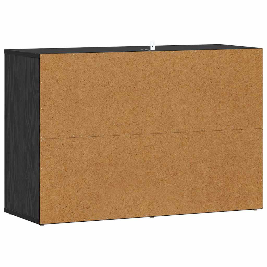Servírovací Skříň Černý Dub 80 X 30 X 53 Cm Kompozitní Dřevo