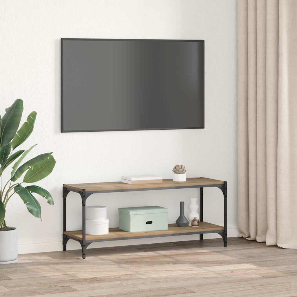 Televizní Skříň 2 Úrovní 100X33X41Cm Konstrukční Dřevo A Železo