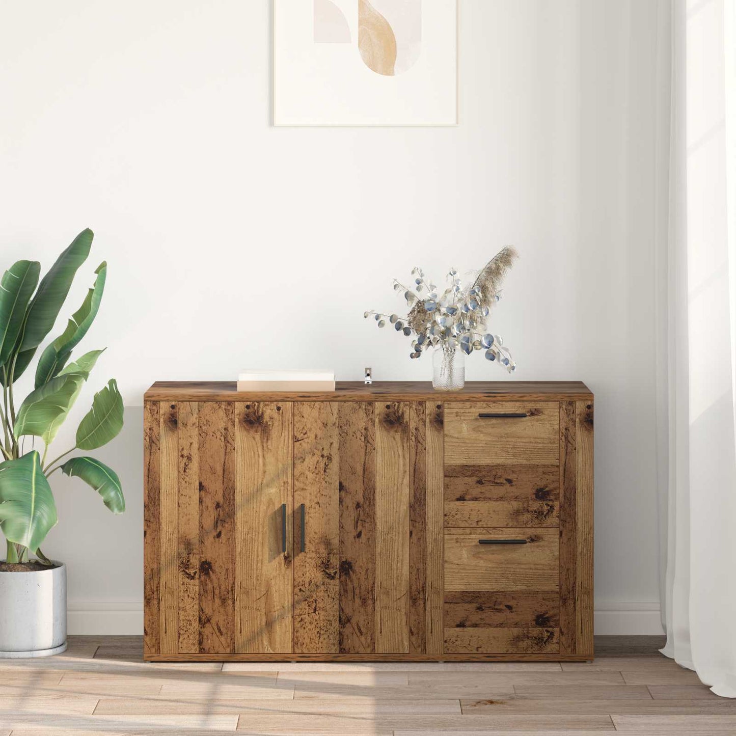 Servírovací Skříň Staré Dřevo 100 X 33 X 59.5 Cm