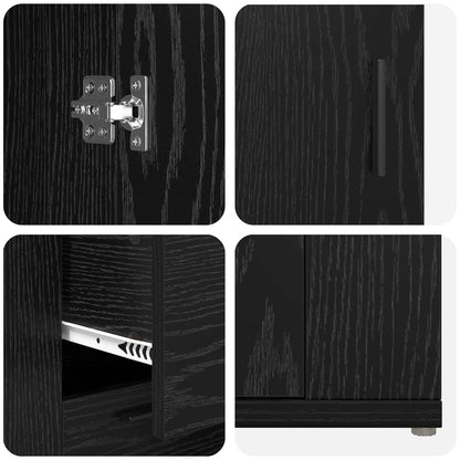 Servírovací Skříň Černý Dub 100 X 33 X 59.5 Cm Kompozitní Dřevo