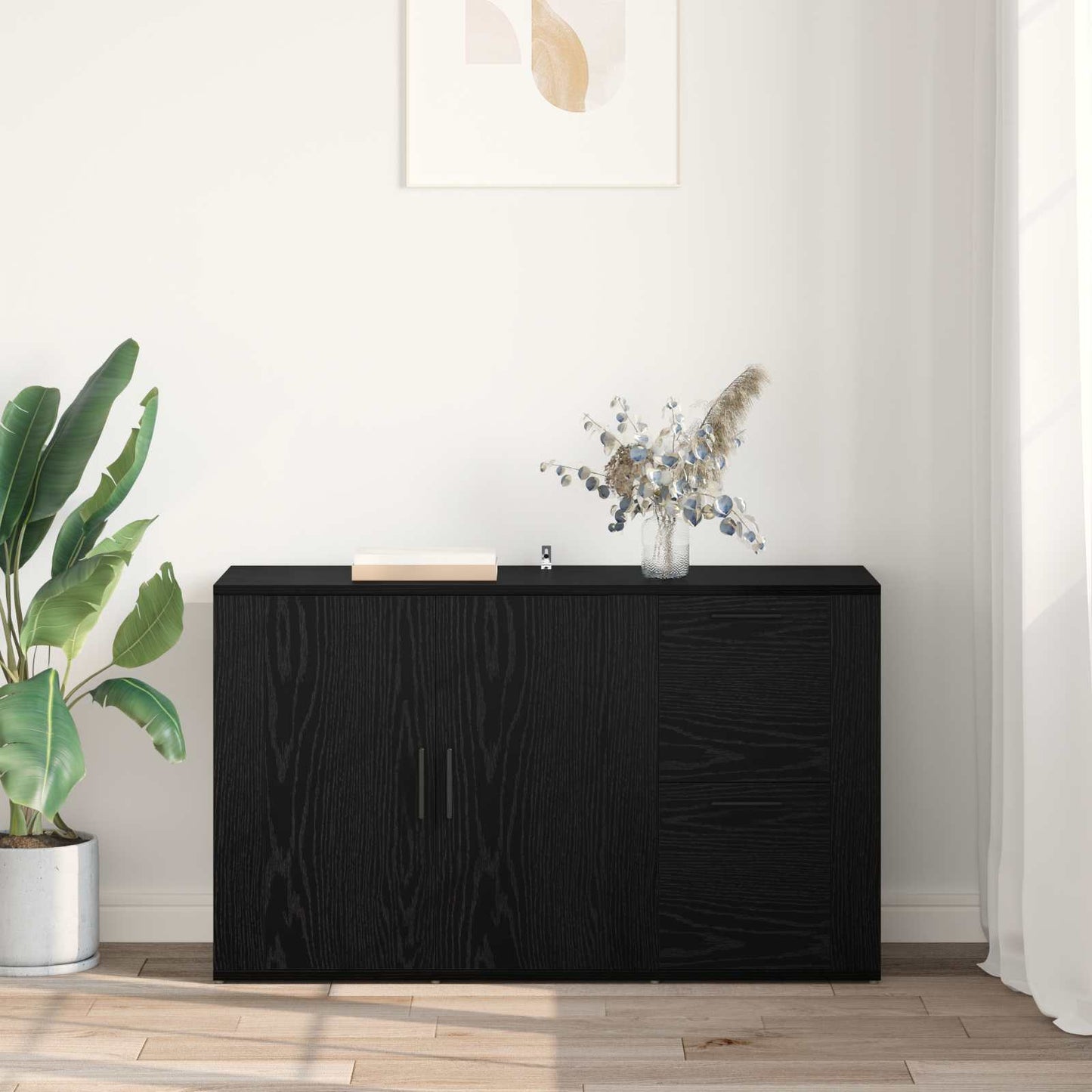 Servírovací Skříň Černý Dub 100 X 33 X 59.5 Cm Kompozitní Dřevo