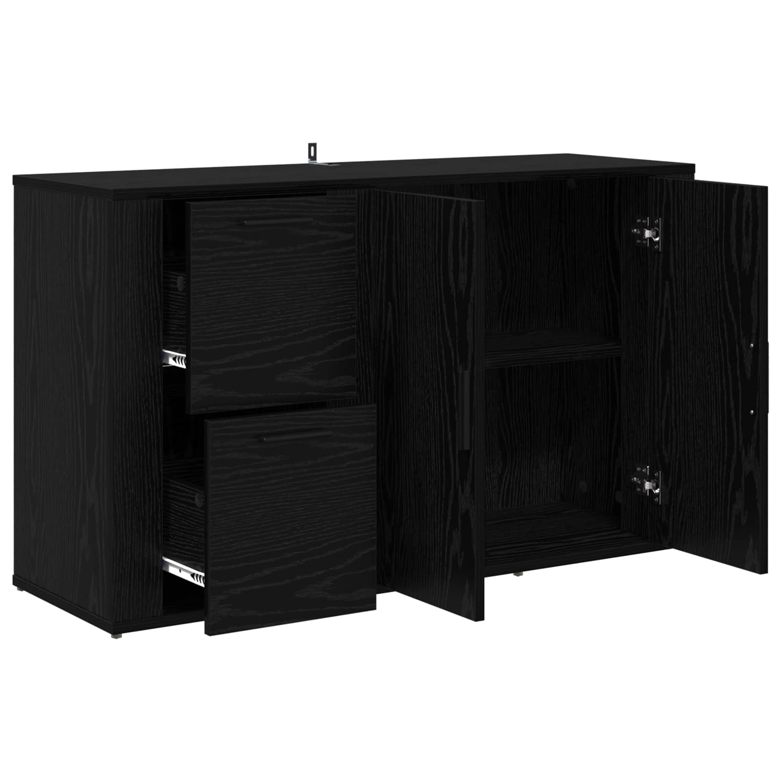 Servírovací Skříň Černý Dub 100 X 33 X 59.5 Cm Kompozitní Dřevo