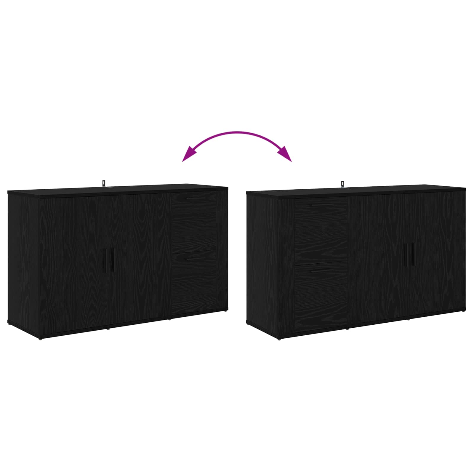 Servírovací Skříň Černý Dub 100 X 33 X 59.5 Cm Kompozitní Dřevo