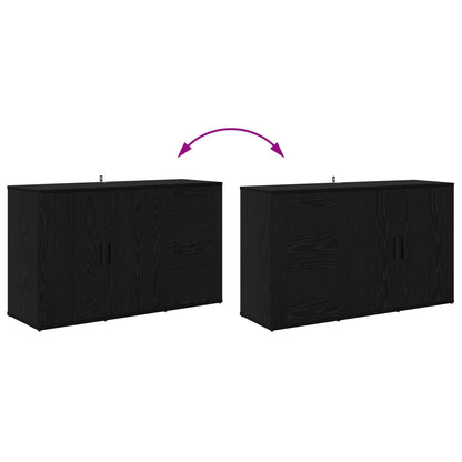 Servírovací Skříň Černý Dub 100 X 33 X 59.5 Cm Kompozitní Dřevo