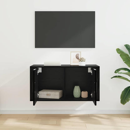 Nástěnný Tv Kabinet 80 X 34.5 X 40 Cm Černý Dub