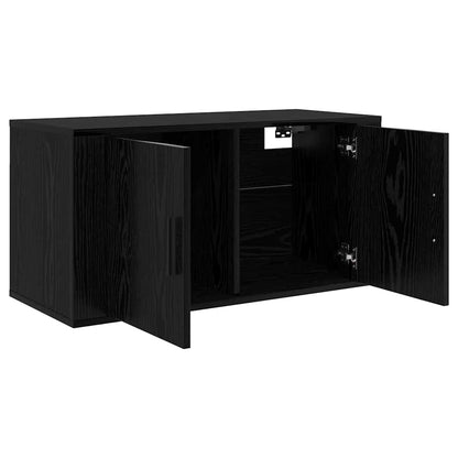 Nástěnný Tv Kabinet 80 X 34.5 X 40 Cm Černý Dub