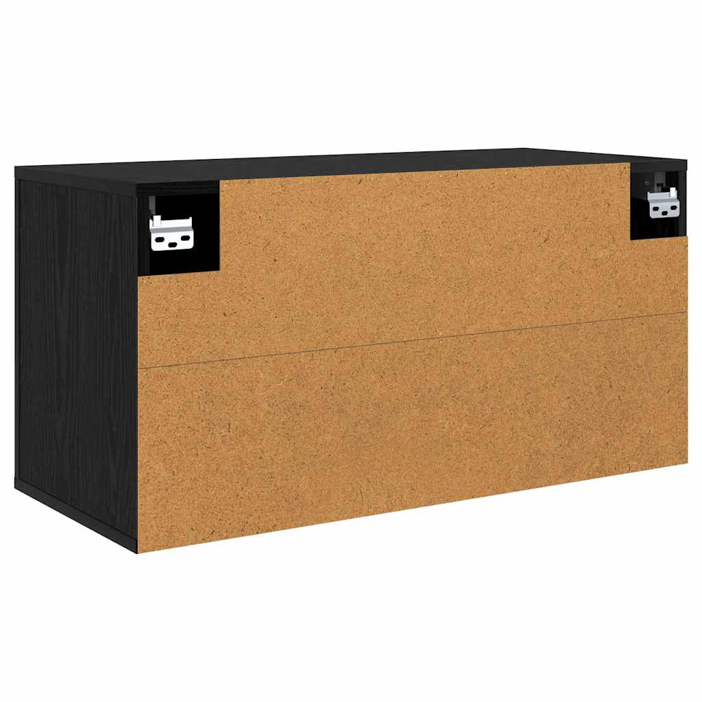 Nástěnný Tv Kabinet 80 X 34.5 X 40 Cm Černý Dub