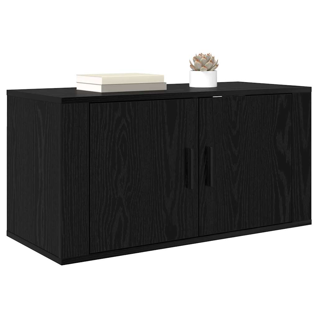 Nástěnný Tv Kabinet 80 X 34.5 X 40 Cm Černý Dub