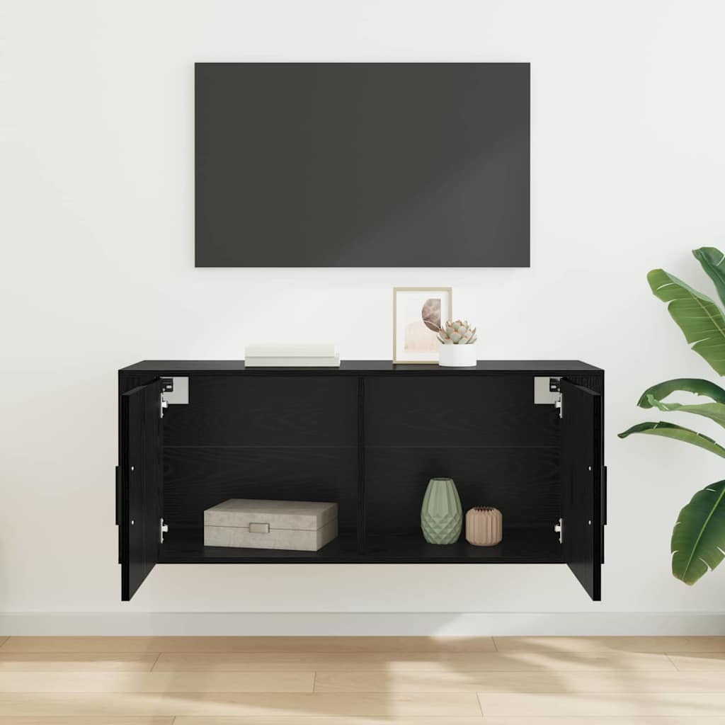 Nástěnný Tv Kabinet 100 X 34,5 X 40 Cm Černý Dub