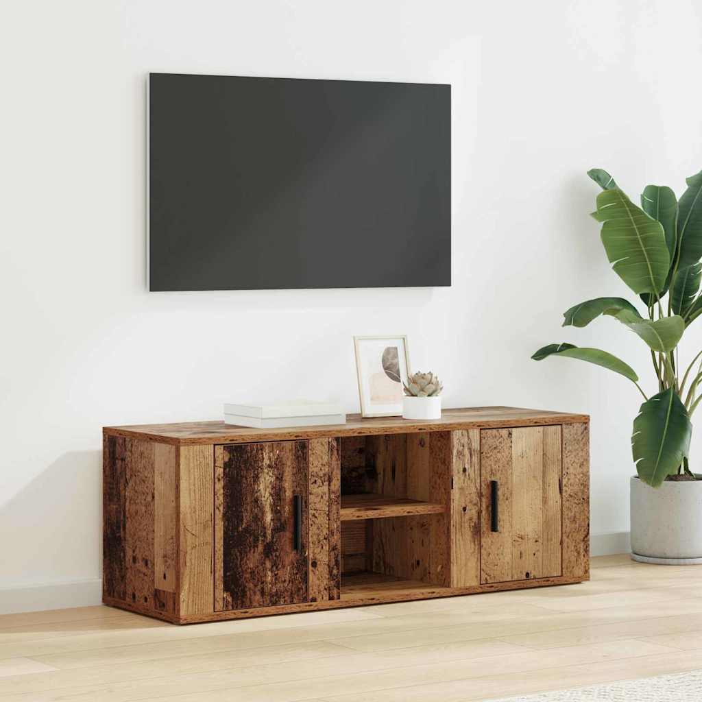 Televizní Skříň 100 X 31,5 X 35 Cm Staré Dřevo Kompozitní Dřevo