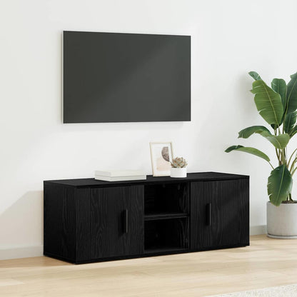 Televizní Skříň 100 X 31,5 X 35 Cm Černý Dub Kompozitní Dřevo