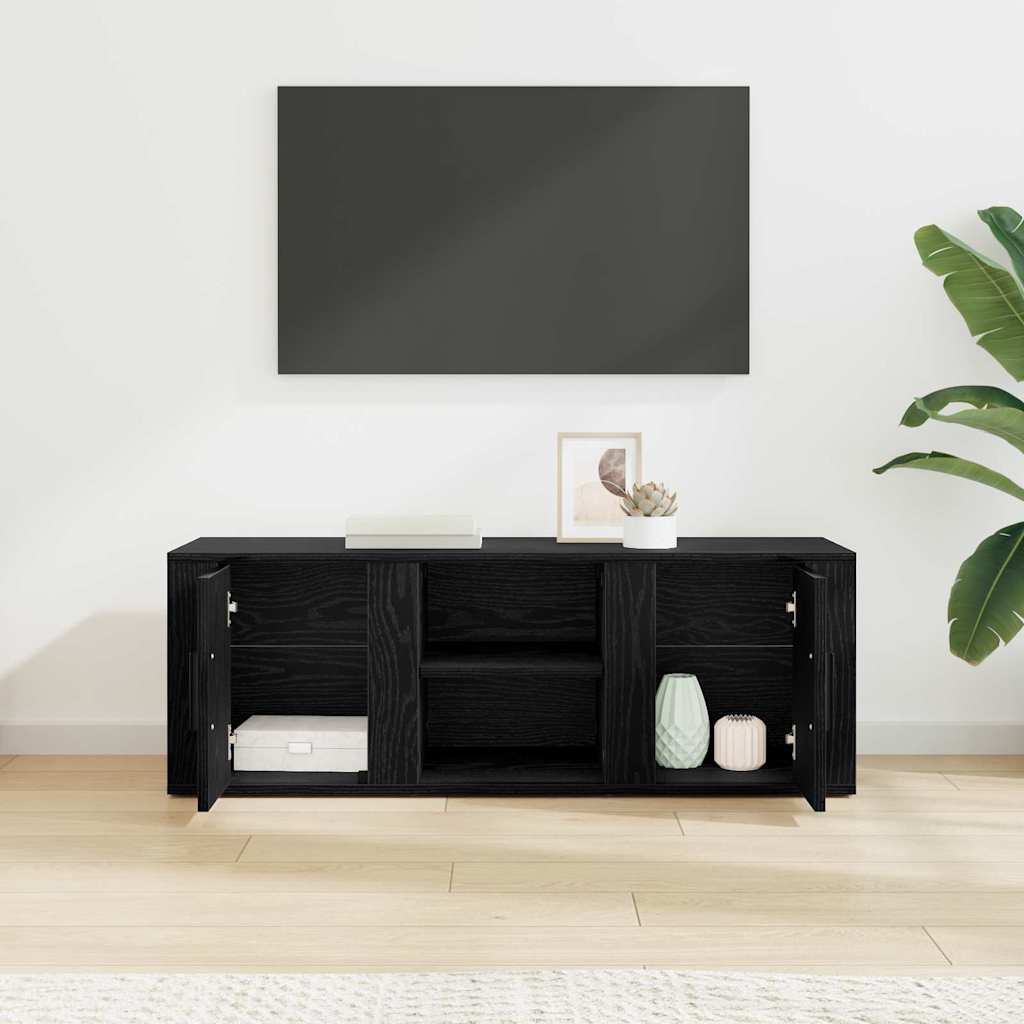 Televizní Skříň 100 X 31,5 X 35 Cm Černý Dub Kompozitní Dřevo