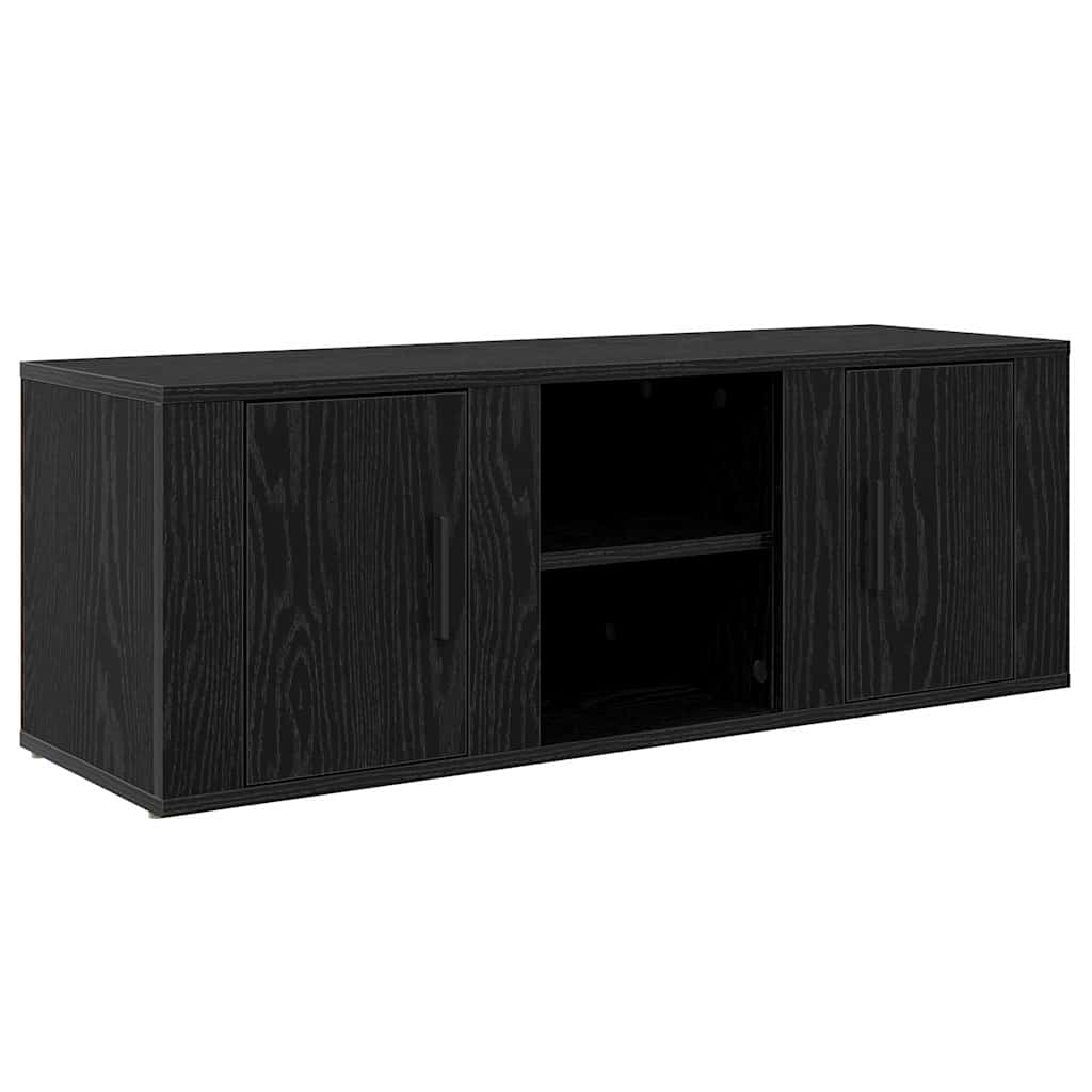 Televizní Skříň 100 X 31,5 X 35 Cm Černý Dub Kompozitní Dřevo