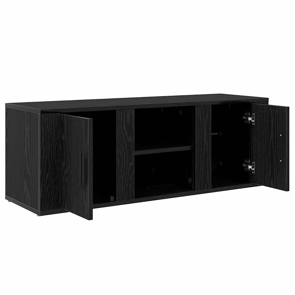 Televizní Skříň 100 X 31,5 X 35 Cm Černý Dub Kompozitní Dřevo