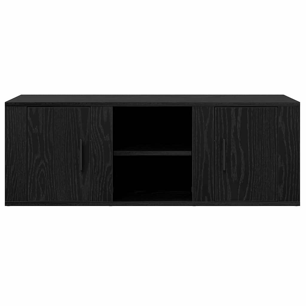 Televizní Skříň 100 X 31,5 X 35 Cm Černý Dub Kompozitní Dřevo