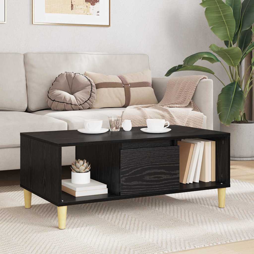 Konferenční Stolek Černý Dub 90 X 50 X 26.5 Cm Kompozitní Dřevo