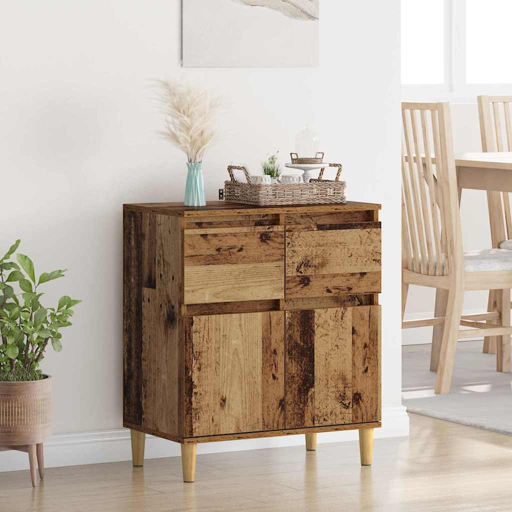 Servírovací Skříň Staré Dřevo 60 X 35 X 70 Cm Kompozitní Dřevo