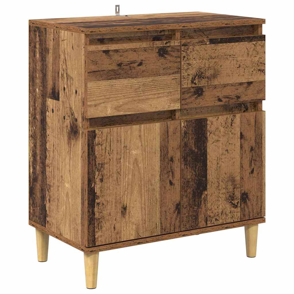 Servírovací Skříň Staré Dřevo 60 X 35 X 70 Cm Kompozitní Dřevo