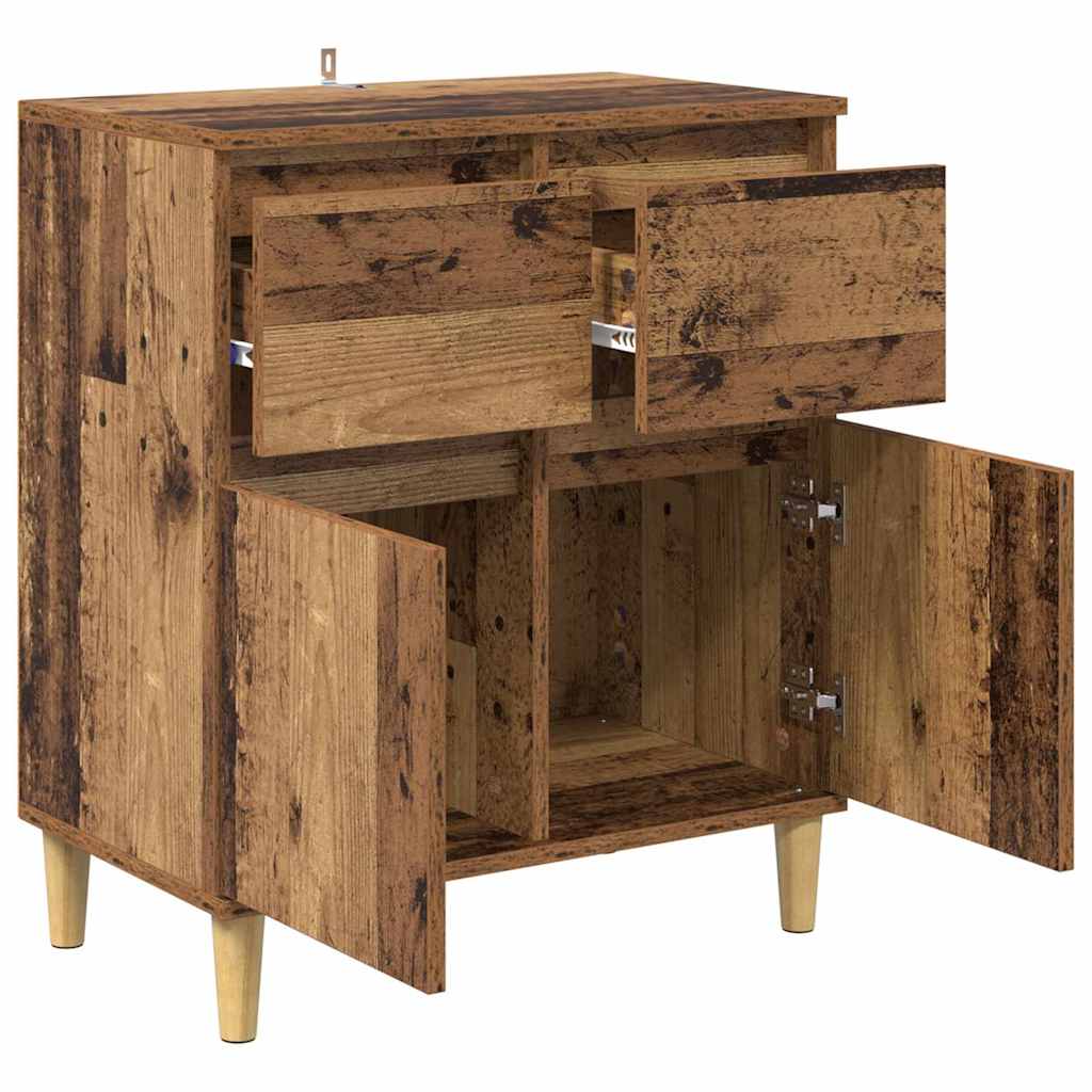 Servírovací Skříň Staré Dřevo 60 X 35 X 70 Cm Kompozitní Dřevo