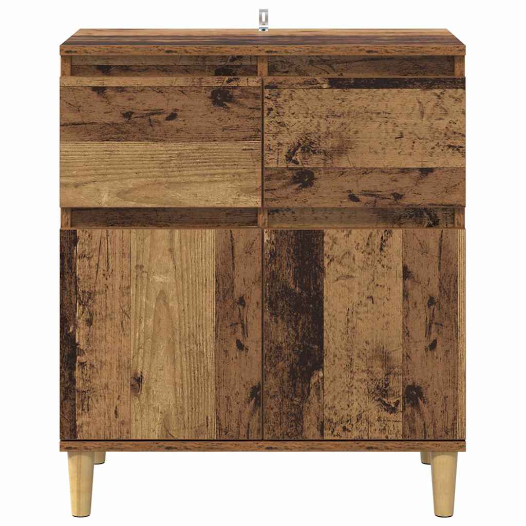 Servírovací Skříň Staré Dřevo 60 X 35 X 70 Cm Kompozitní Dřevo