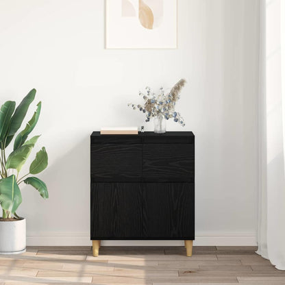 Servírovací Skříň Černý Dub 60 X 35 X 70 Cm Kompozitní Dřevo