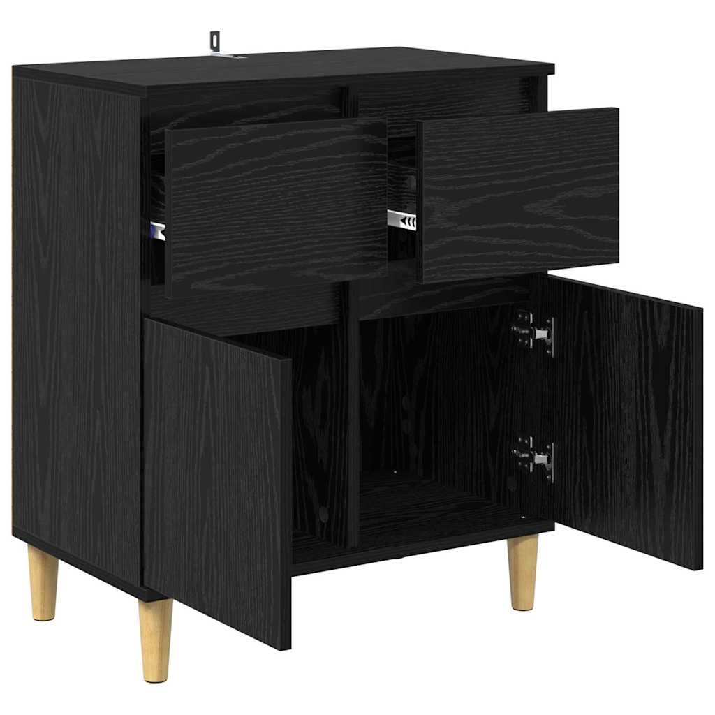 Servírovací Skříň Černý Dub 60 X 35 X 70 Cm Kompozitní Dřevo