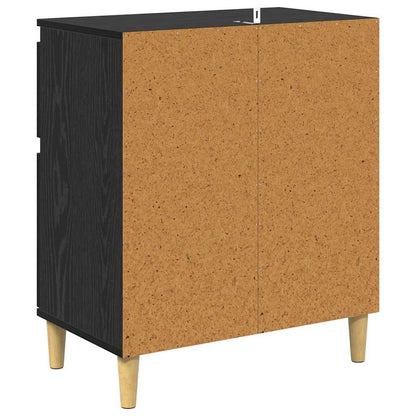 Servírovací Skříň Černý Dub 60 X 35 X 70 Cm Kompozitní Dřevo