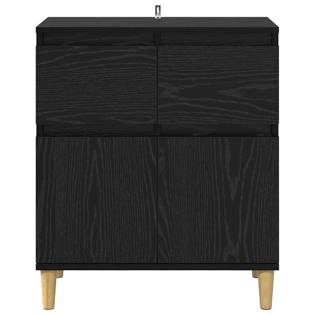 Servírovací Skříň Černý Dub 60 X 35 X 70 Cm Kompozitní Dřevo