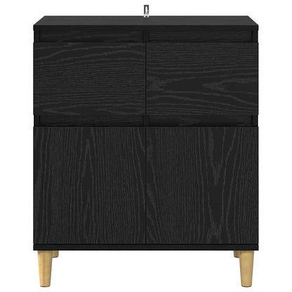 Servírovací Skříň Černý Dub 60 X 35 X 70 Cm Kompozitní Dřevo