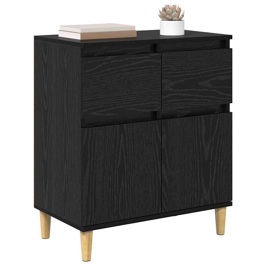 Servírovací Skříň Černý Dub 60 X 35 X 70 Cm Kompozitní Dřevo