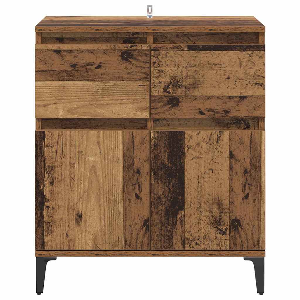 Servírovací Skříň Se Zásuvkou Staré Dřevo 60 X 35 X 70 Cm