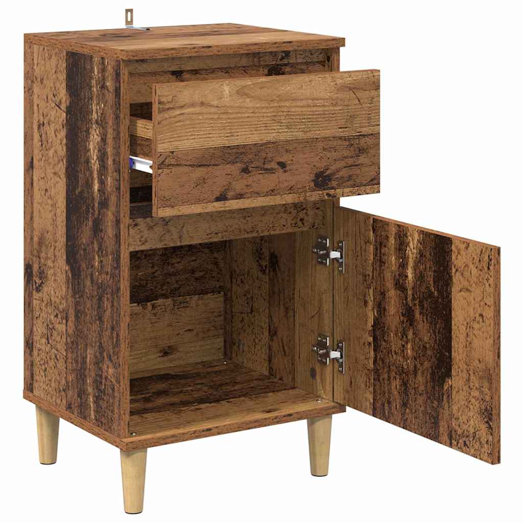 Noční Skříňka 2 Ks Staré Dřevo 40 X 35 X 70 Cm Kompozitní Dřevo