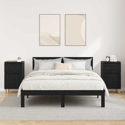 Noční Skříňka 2 Ks Černý Dub 40 X 35 X 70 Cm Kompozitní Dřevo