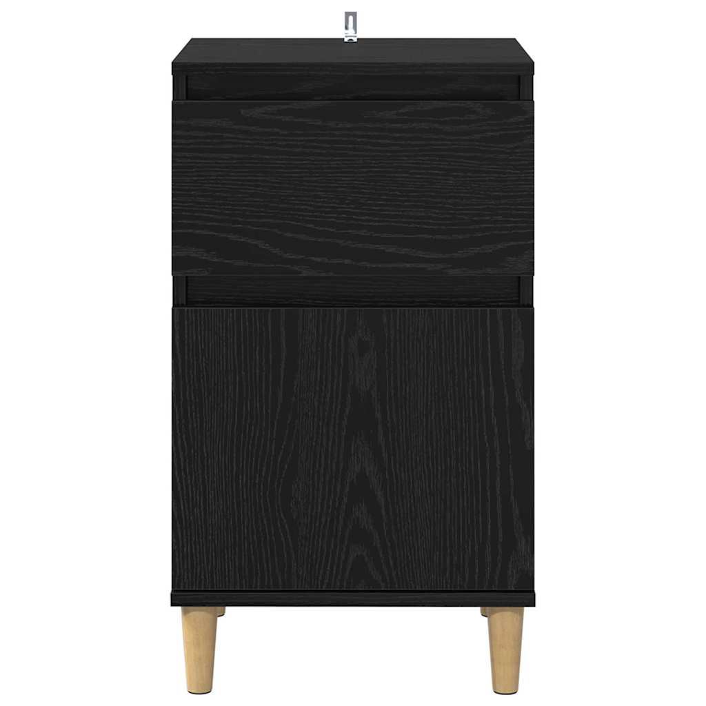 Noční Skříňka 2 Ks Černý Dub 40 X 35 X 70 Cm Kompozitní Dřevo