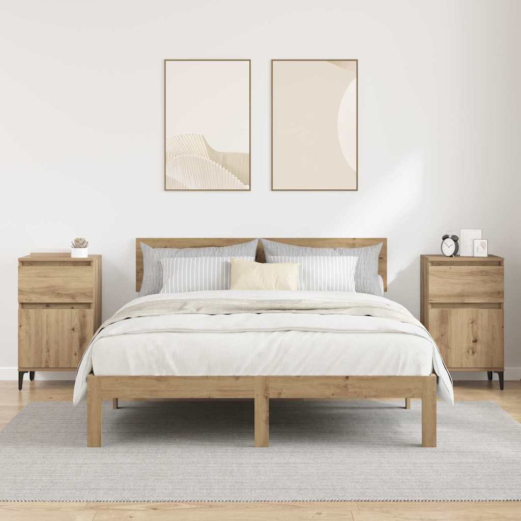 Noční Skříňka 2 Ks Artisanový Dub 40 X 35 X 70 Cm