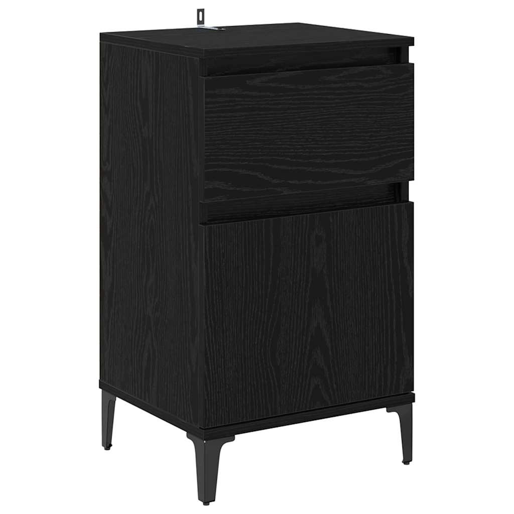 Noční Skříňka 2 Ks Černý Dub 40 X 35 X 70 Cm Kompozitní Dřevo