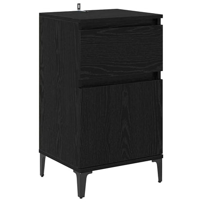 Noční Skříňka 2 Ks Černý Dub 40 X 35 X 70 Cm Kompozitní Dřevo