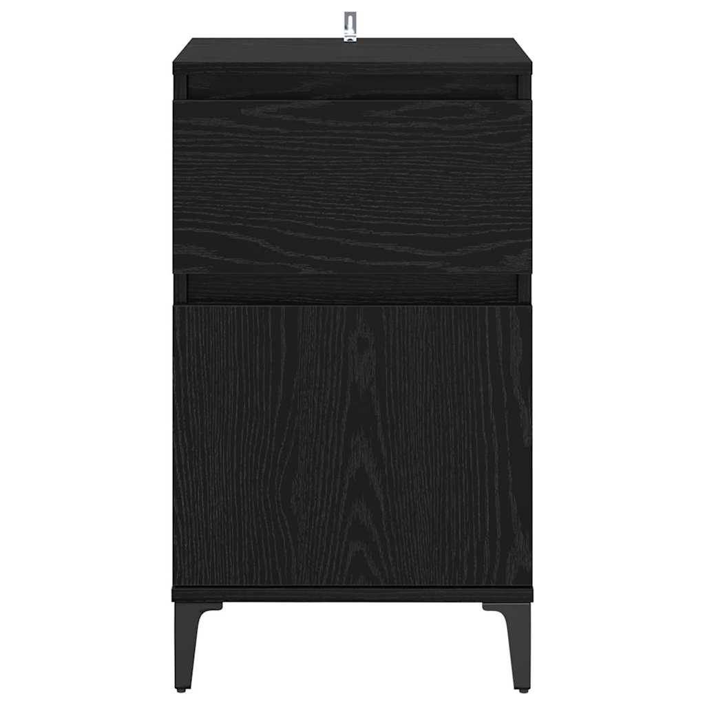 Noční Skříňka 2 Ks Černý Dub 40 X 35 X 70 Cm Kompozitní Dřevo