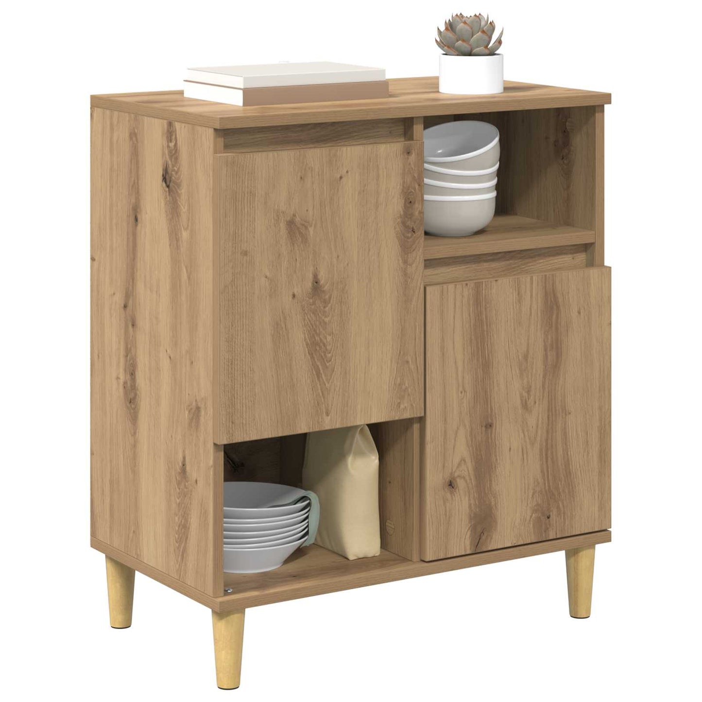 Servírovací Skříň Dub Artisan 35 X 60 X 70 Cm Kompozitní Dřevo