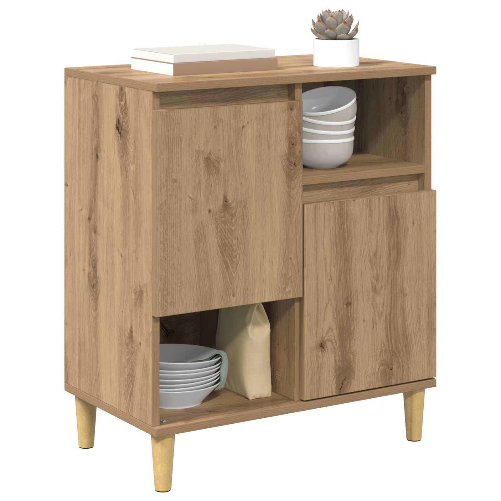 Servírovací Skříň Dub Artisan 35 X 60 X 70 Cm Kompozitní Dřevo