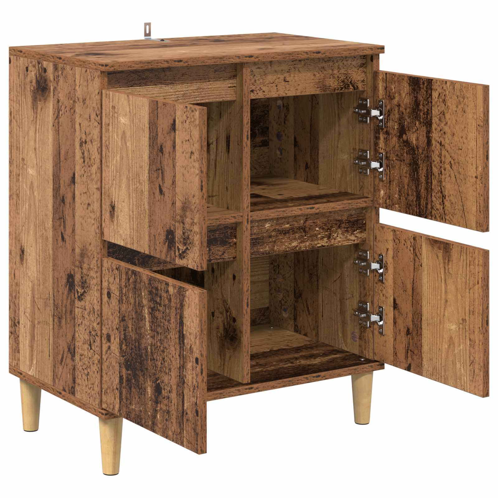 Servírovací Skříň Staré Dřevo 60 X 35 X 70 Cm Kompozitní Dřevo