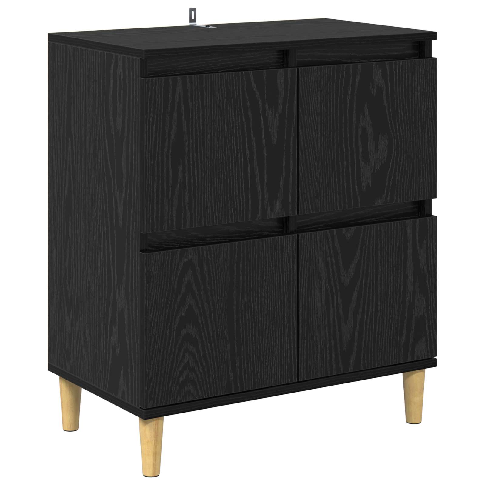 Servírovací Skříň Černý Dub 60 X 35 X 70 Cm Kompozitní Dřevo