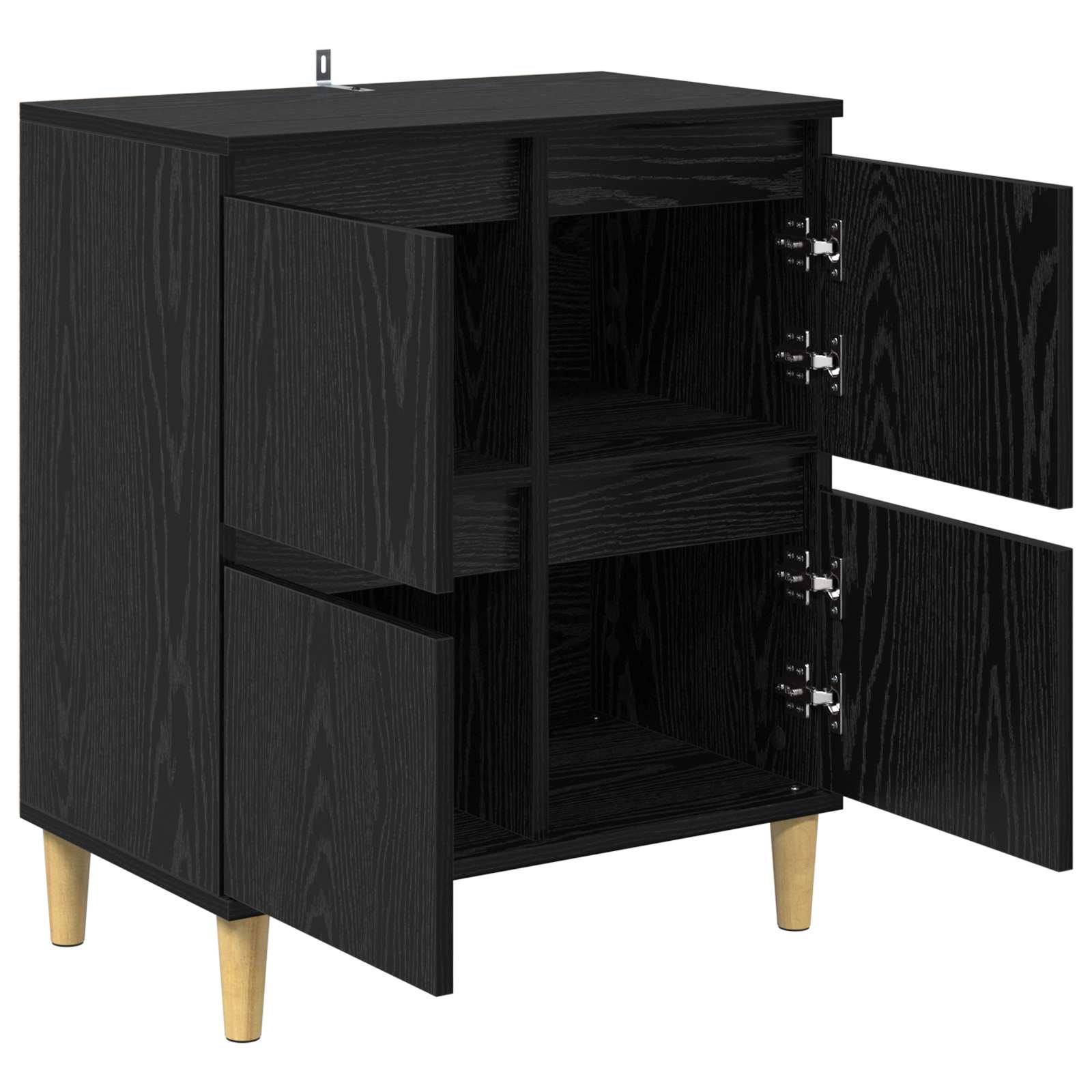 Servírovací Skříň Černý Dub 60 X 35 X 70 Cm Kompozitní Dřevo
