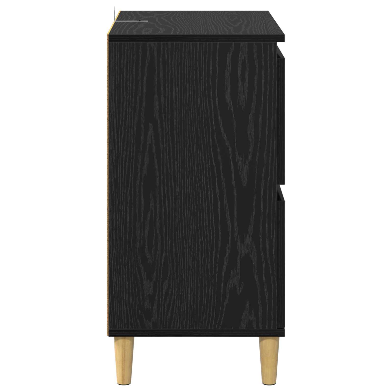 Servírovací Skříň Černý Dub 60 X 35 X 70 Cm Kompozitní Dřevo