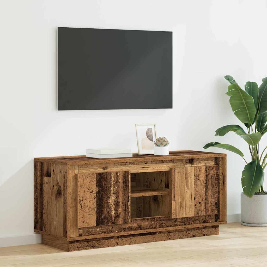 Televizní Skříň 102 X 35 X 45 Cm Staré Dřevo Kompozitní Dřevo
