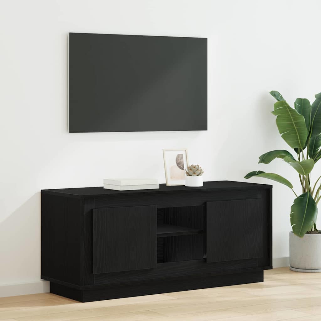 Televizní Skříň 102 X 35 X 45 Cm Černý Dub Kompozitní Dřevo